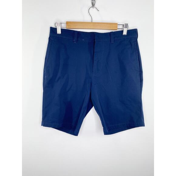 J. Crew Factory 9" Inseam Navy Blue Tech 100% Polyester Shorts Men's Size 30 - Picture 1 of 9